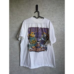 Vintage 1996 Patriots Packers Super Bowl NFL Football White T-Shirt Size Large